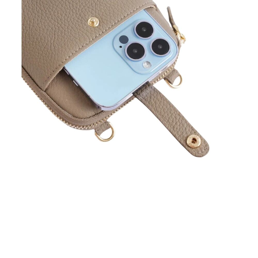 NWT-ATELIER ALAIN Swift Pocket, Leather crossbody phone case wallet, BEIGE - Picture 3 of 3